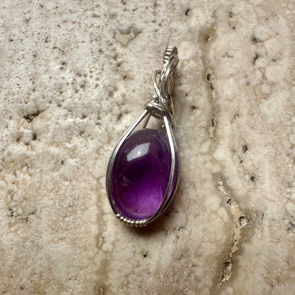 Sterling Silver Amethyst Necklace Pendant